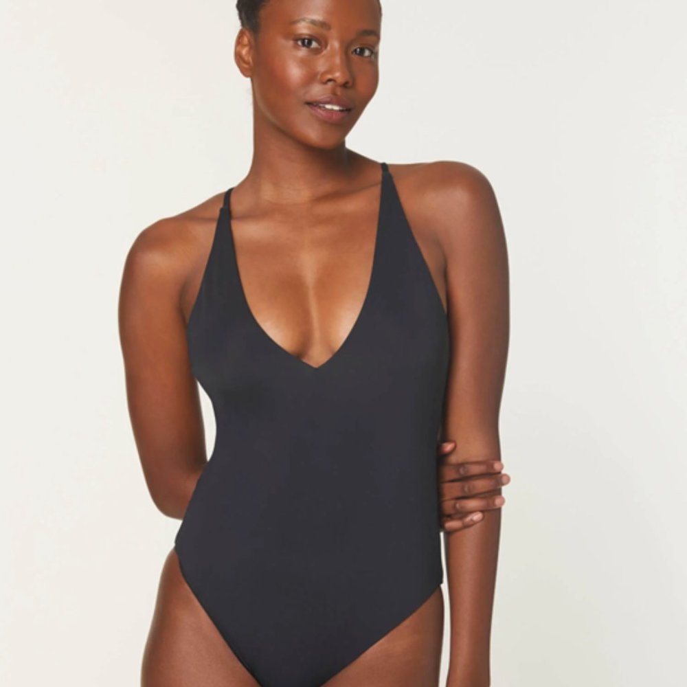 Andie Swim The Elwood One Piece, Black, Size Large Long Torso